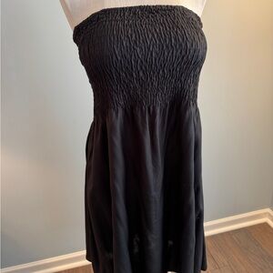 Casual Black Strapless Dress
